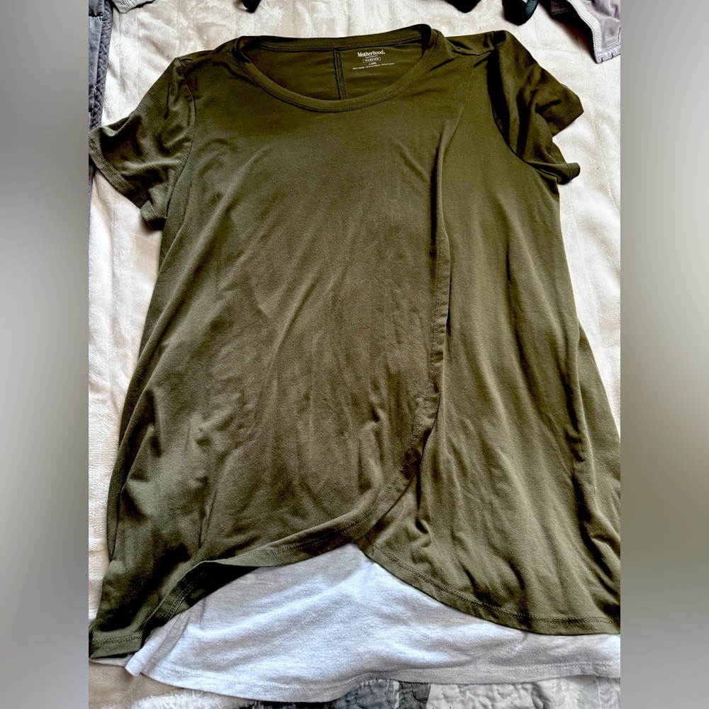 Olive Green Layered nursing top